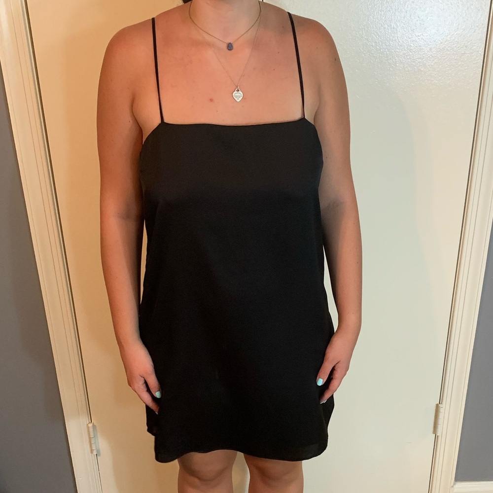 SATIN LITTLE BLACK DRESS